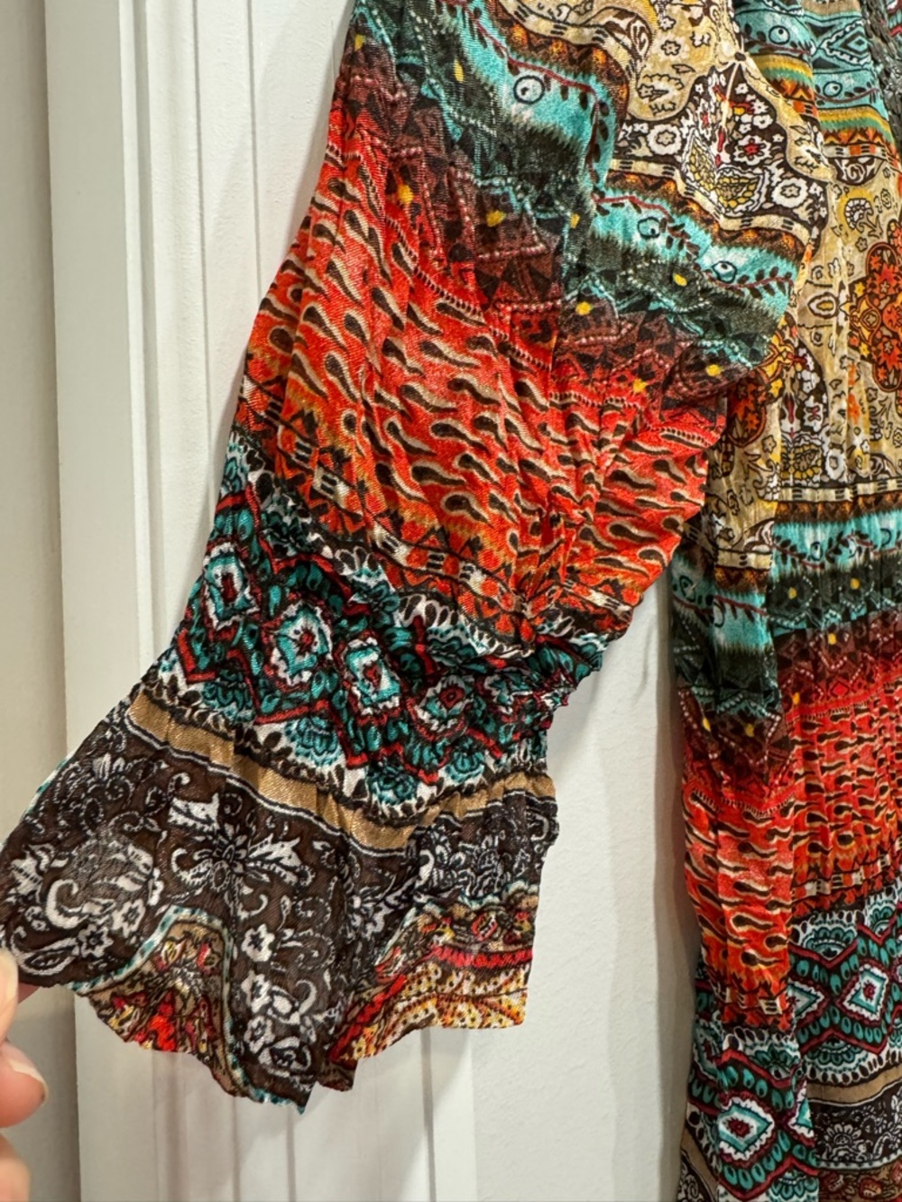 Vntage Boho Printed V-Neck Tunic - Picture 3 of 7